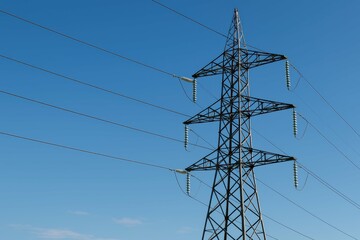 Pylon Under Blue Sky with Clear Atmosphere and Minimalist View
