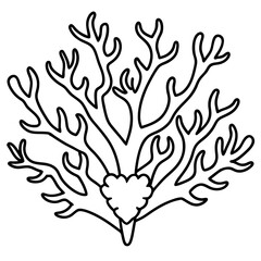 Fototapeta premium Coral Reef Love Line Art Aesthetic