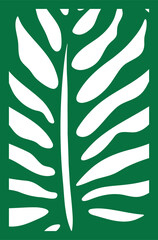 Monstera leaf wall art. Laser cut template. Wall art vector illustration.