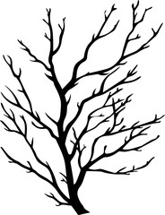 black and white twig silhouette vector illustration