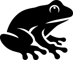 Simple Black Silhouette of a Frog