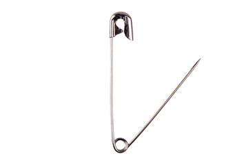 safety pin isolated on white
