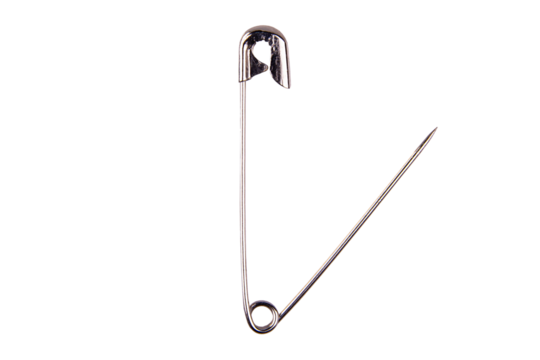 safety pin isolated on white