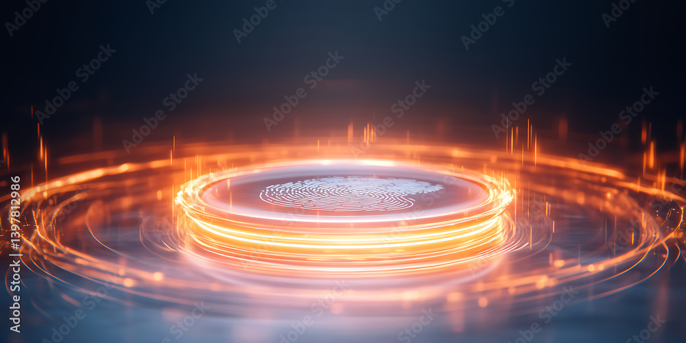 Poster dynamic light patterns creating a futuristic atmosphere in a digital space