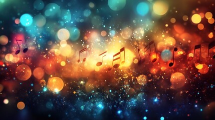 Festive Music Notes Bokeh Background