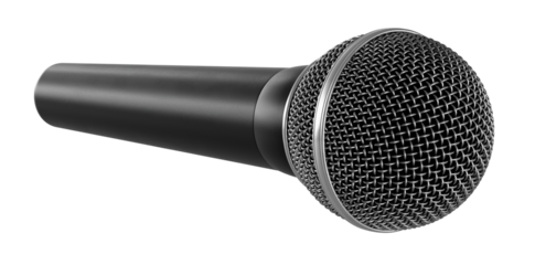 Isolated Dynamic Microphone With Black Plastic Handle