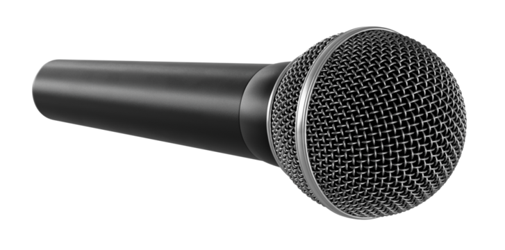 Isolated Dynamic Microphone With Black Plastic Handle