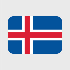 Fototapeta premium Iceland Flag icon. Official vector Icelandic flag isolated on white background