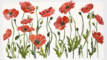 Fototapeta premium Red poppies 