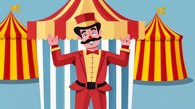 Cartoon Mime Clown Character Vector Illustration for Business Gift Design
