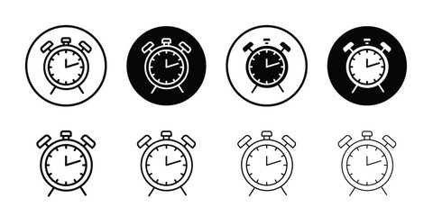 Alarm clock icon logo set vector