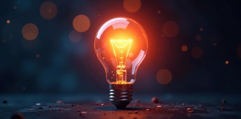 Abstract shining bulb, symbolic of effective problem-solving , solution, isolated, development