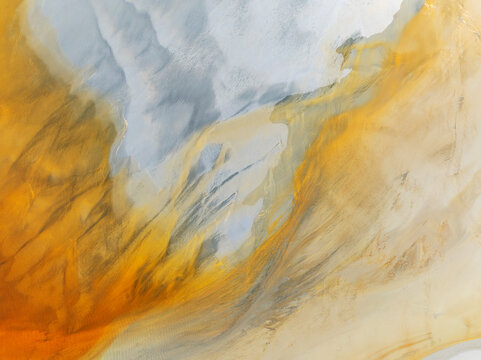 Aerial view of colorful and surreal patterns of Rio Tinto with unique geological formations, El Campillo, Huelva, Spain. - Powered by Adobe