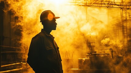 Construction worker at site, focused and determined, embodying resilience and hard work.