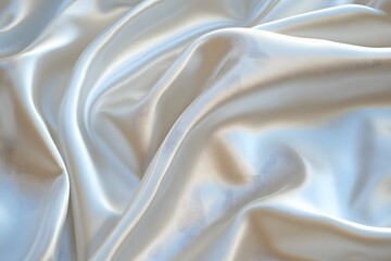 Obraz premium Shimmering Silhouettes A Glossy White Fabric in Detailed Creases