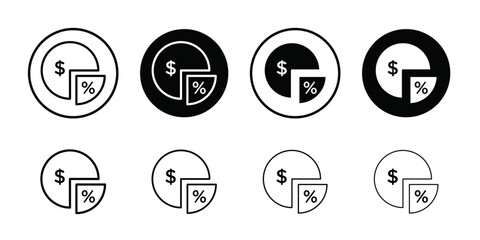 Dividend icon logo set vector