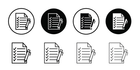 Exam icon logo set vector