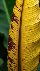 Intricate brown lines on aged banana leaf Natural, tropical aesthetic background , dried leaf, plant, pattern