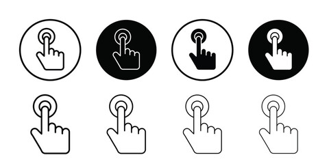 finger tap icon logo set vector