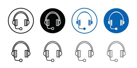 Headset icon logo set vector