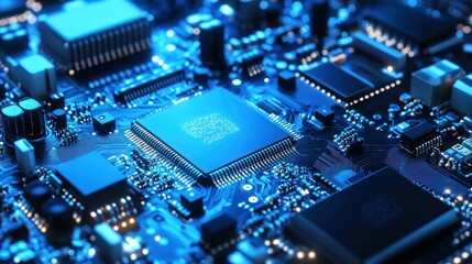 Fototapeta premium Close-up Circuit Board with Microchip