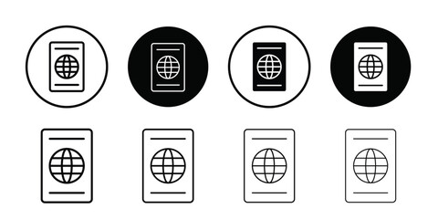 Passport icon logo set vector