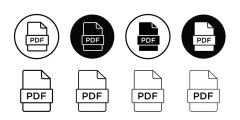 PDF file icon logo set vector