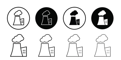 Pollution icon logo set vector