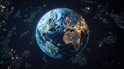 Obraz premium Earth at Night, Space View