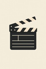 Minimalist Clapperboard Design for Film Production Background