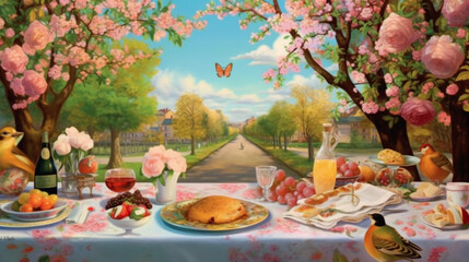 a picnic in the park on a warm, sunny day