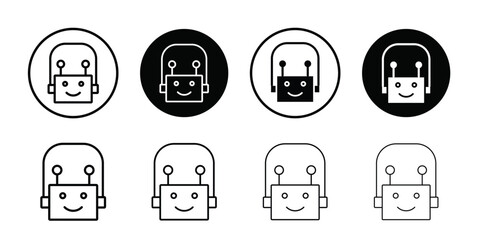 Robot icon logo set vector