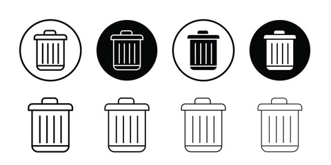 Trash icon logo set vector