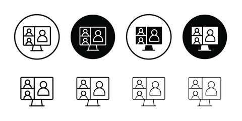 Video chat icon logo set vector