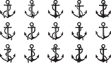 Anchor vector icons. Simple illustration set of Anchor elements, editable icons, can be used in logo, UI and web design