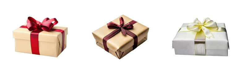 Obraz premium Gift unwrapping event home collection festive atmosphere. Cut out png set