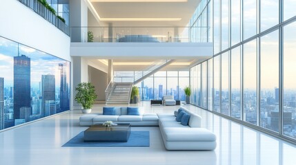 Modern penthouse living room with city views (2)