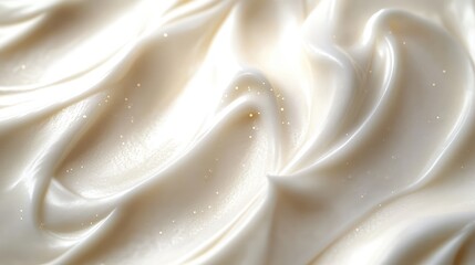 Obraz premium A close-up of creamy, smooth texture with gentle waves and glimmers, giving a luxurious and soft appearance.