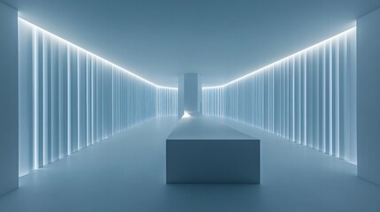 Interior architectural design of a modern and minimalist exhibition hall
