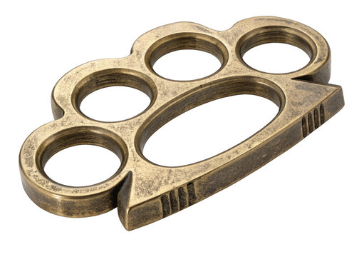 Brass knuckle isolated on a transparent background.