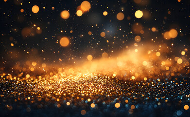 Obraz premium Dark shiny golden glitter background. 