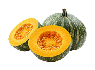 Pumpkin slicing for healthy kitchen recipes and inspiration isolated on transparent background png