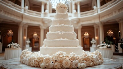 Elegant tiered wedding cake (1)