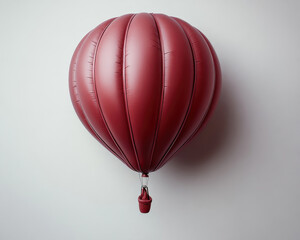 Obraz premium Red Balloon Isolated on White Background, Front View, Detailed Surface and Texture
