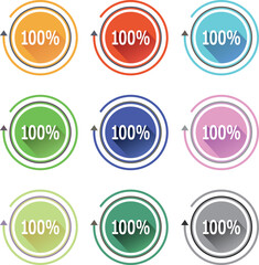 100%　アイコン　セット