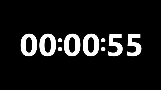 Easy to use One minute timer on black background