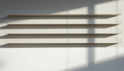 Minimalist shelf design displaying geometric shadows interior space photography modern aesthetic natural light contemporary home decor