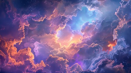 Amazing beautiful cloudscape with bright stars.