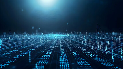 Naklejka premium Digital Cityscape Futuristic Technology Abstract Design