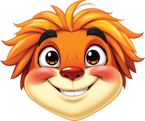 Fototapeta premium Cheerful Cartoon Face Vector – Cute